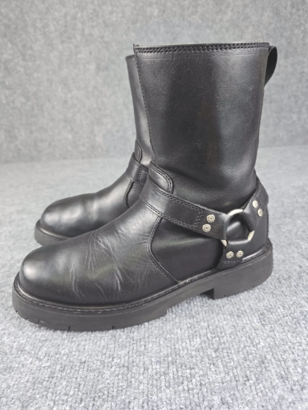 Harley-Davidson Men's Side Street Black Leather Harness Boots Size 8 / EUR 41